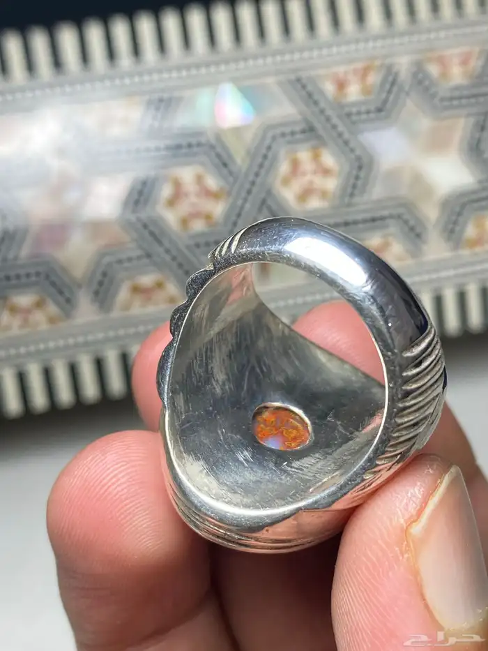 خاتم عقيق يماني دموي صياغة ابو عواد 3