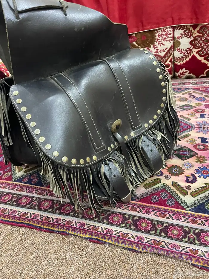 حقيبة سرج خيل جلد حيوان طبيعي 5