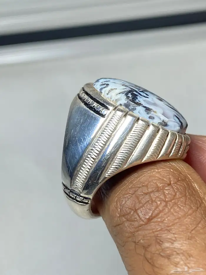 خاتم عقيق يماني مسماري صياغة بحرينية 2