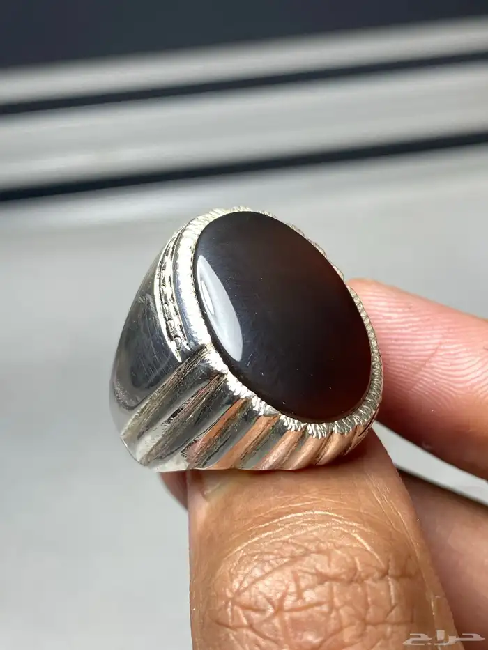 خاتم جزع يماني صياغة بحرينية 0