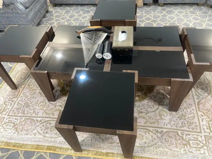 طاولات فخمه بني محروق قزاز اسود العدد 6 1
