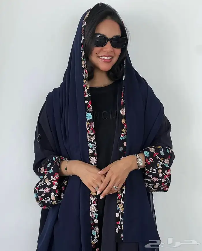 عباية دبل كلوش كحلي مع طرحه وبكج 2