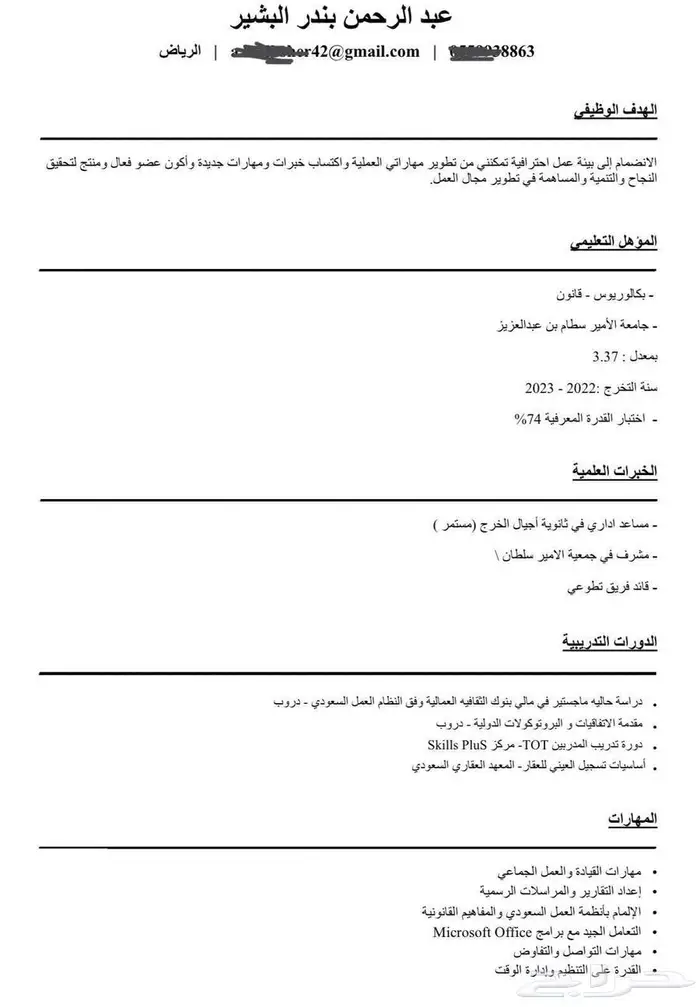سيرة ذاتية احترافية - بنظام ال ATS 1