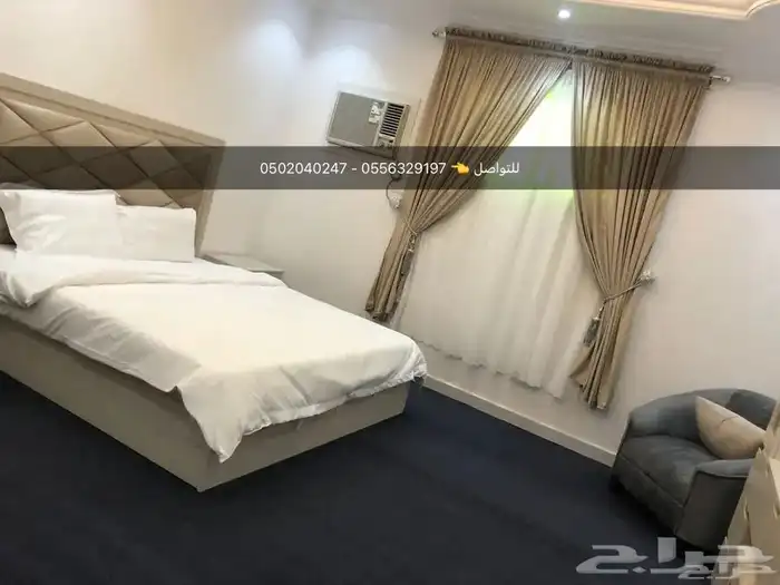 شقة(مفروشة) للعوائل فقط حي العزيزية الدفاع مقابل مشغل نسمات 7