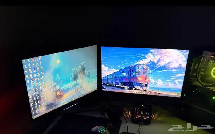 شاشة شاشتين monitor Hp و benq مع ARM 0