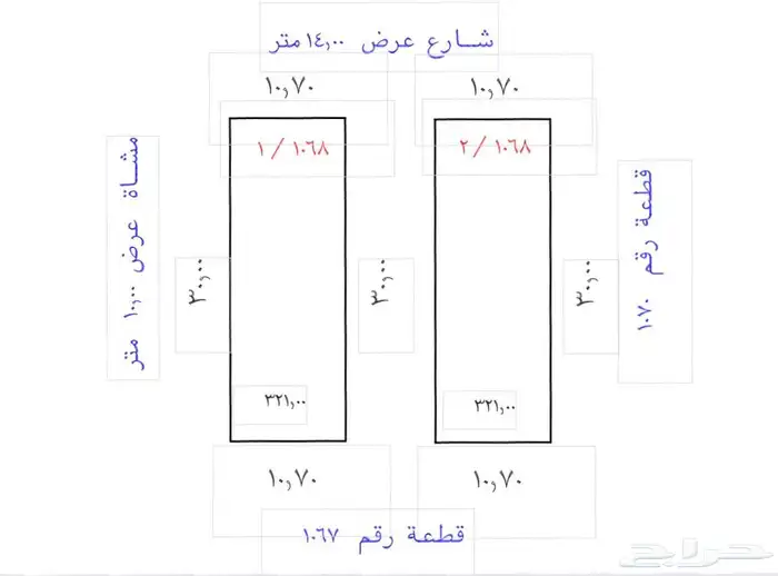 قطعتين سكنية في العوينة ( الخضراء ) 0