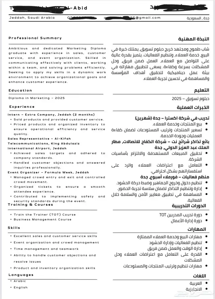 سيرة ذاتية احترافية تتوافق مع نظام ATS 2