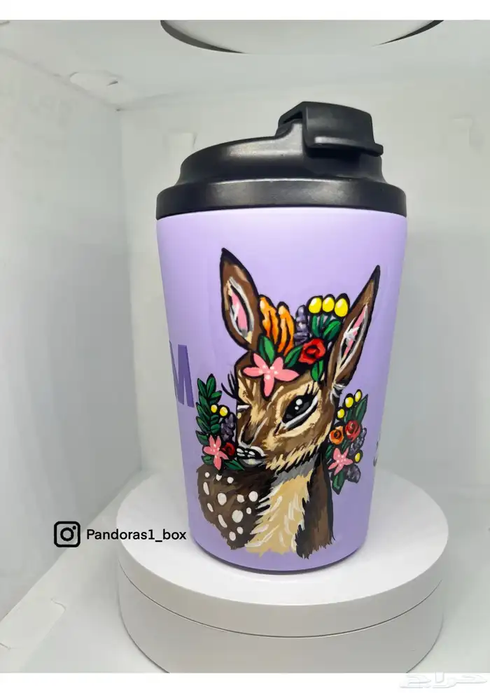 كوب هاف مليون البنفسجي برسمة مرسومة يدويا 0