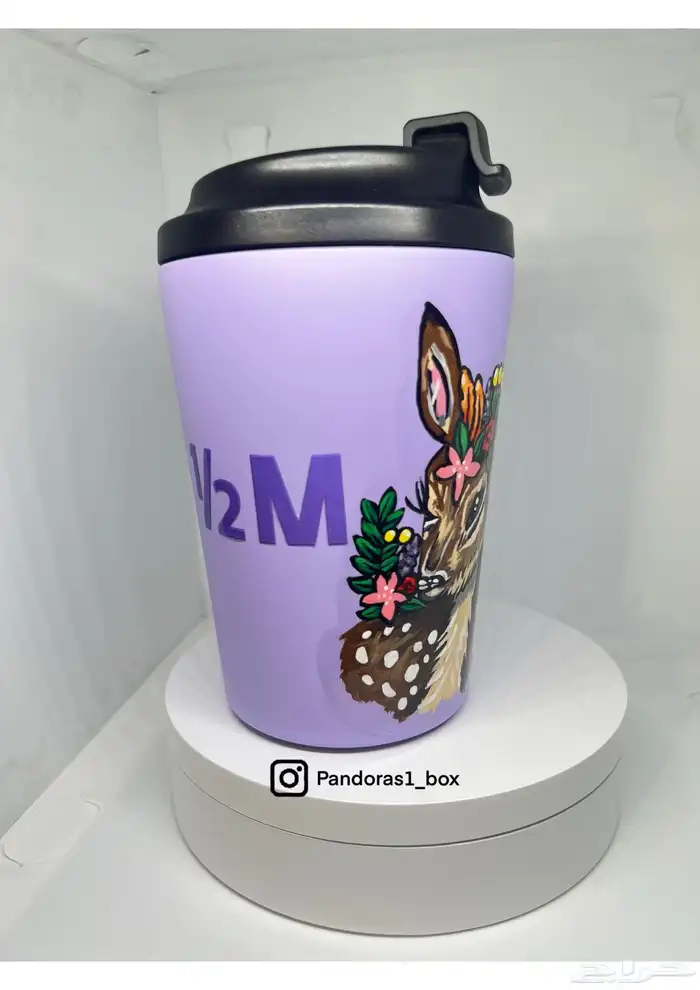 كوب هاف مليون البنفسجي برسمة مرسومة يدويا 1