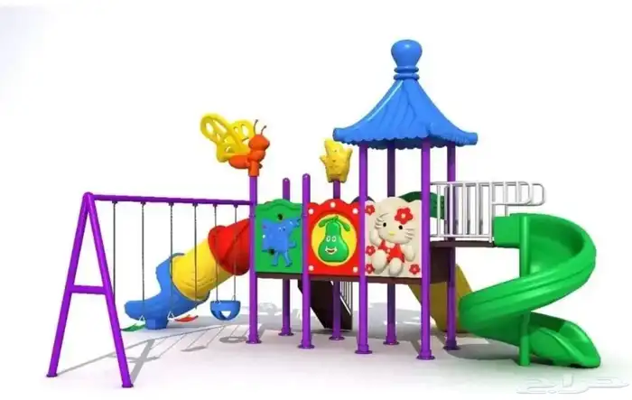 لعبه حدائق خارجيه مع زحاليقات بلاستيك و مرجيحه 3 اشخاص 1