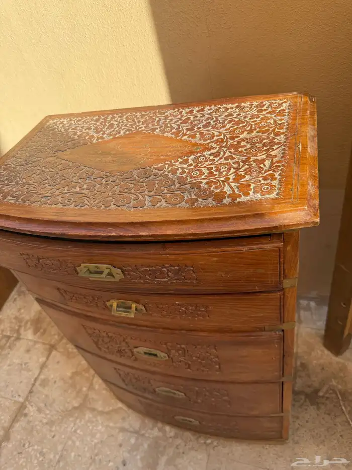 رفرف خشبية أدراج خشبية أثرية صوان ثلاث حبات مقاس مختلف 1