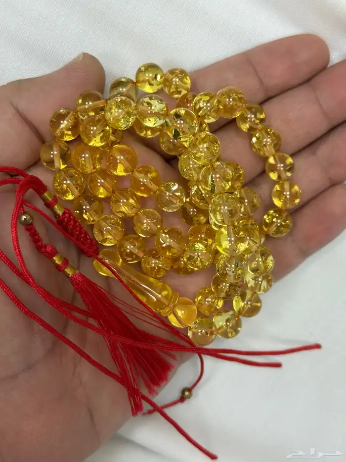مسباح كهرمان طبيعي مع شهادة المسباح جديد 1