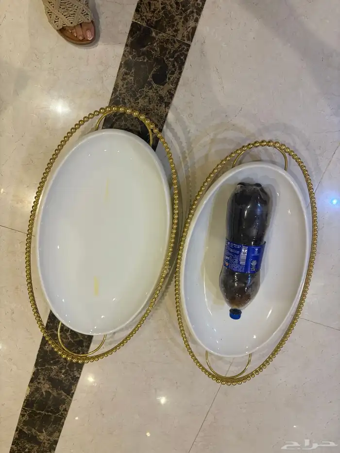 صحون تقديم فخمة ومذهبة وثقيله 0