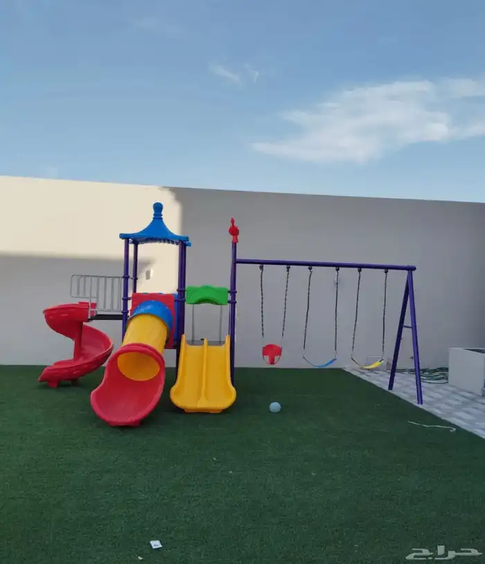 لعبه حدائق خارجيه مع زحاليقات بلاستيك و مرجيحه 3 اشخاص 7