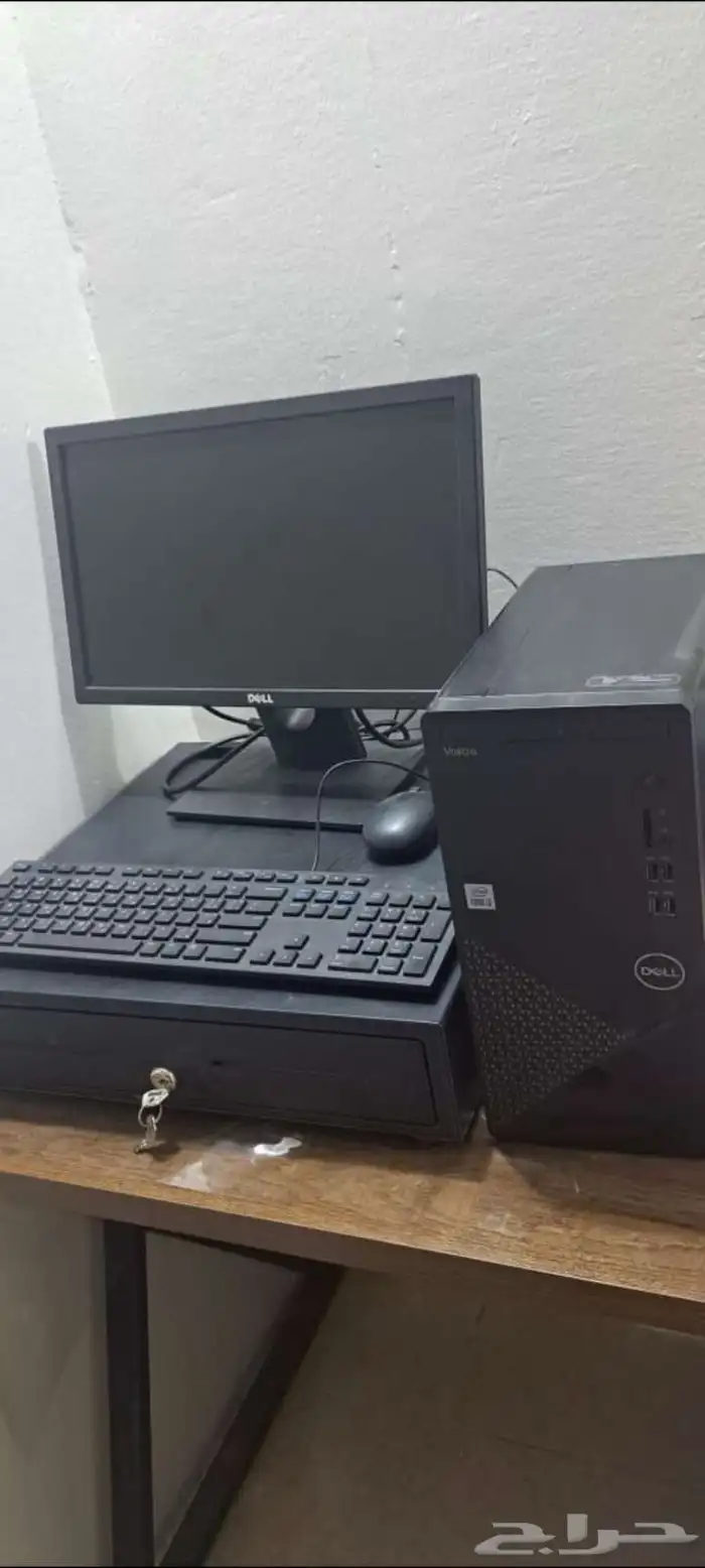 كاشير جديد ونظيف شركة dell مع صندوق فلوس كبير على السوم 0