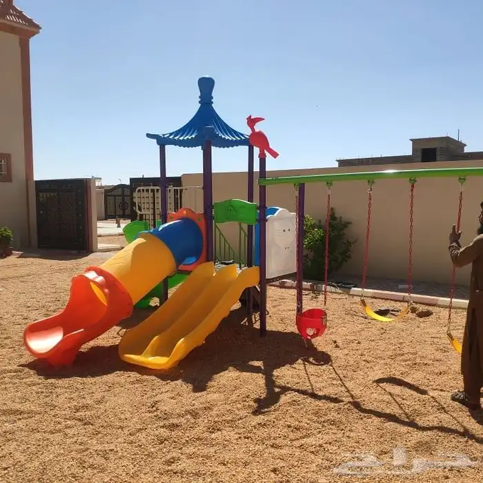 لعبه حدائق خارجيه مع زحاليقات بلاستيك و مرجيحه 3 اشخاص 8