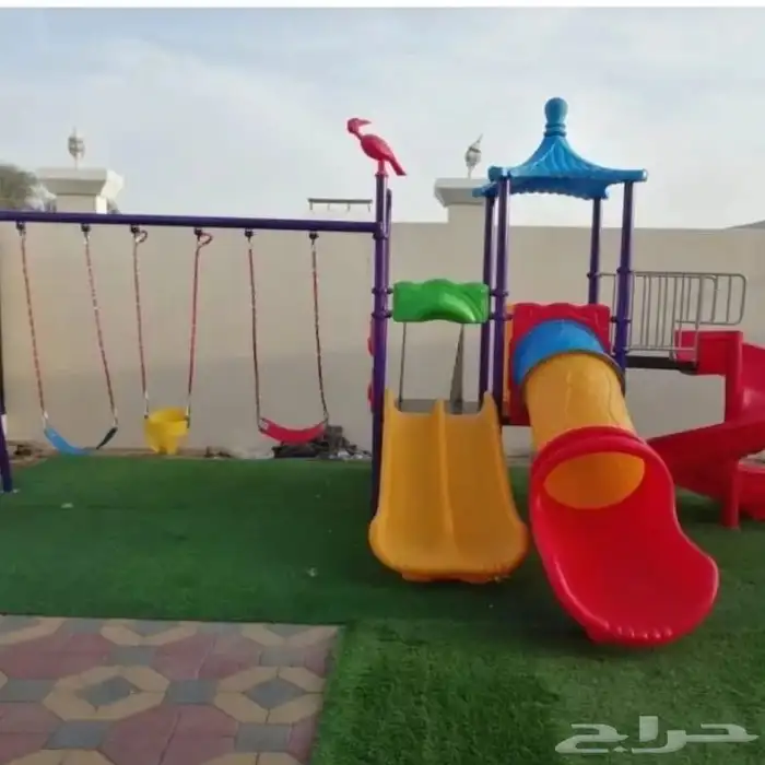 لعبه حدائق خارجيه مع زحاليقات بلاستيك و مرجيحه 3 اشخاص 3