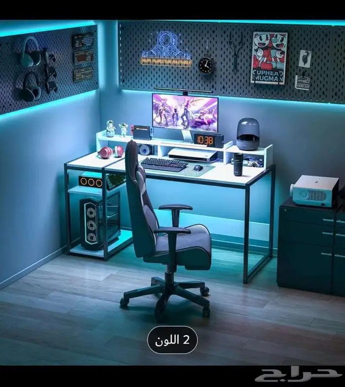 مكتب انيق العصري بالللون الابيض خشبي متين 1