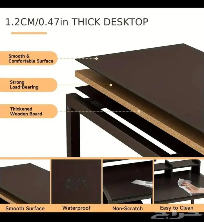 مكتب انيق العصري بالللون الابيض خشبي متين 7
