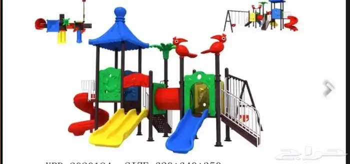 مجموعه مراجيح وزحاليق حدائق وشاليهات استراحات للالطفال 2