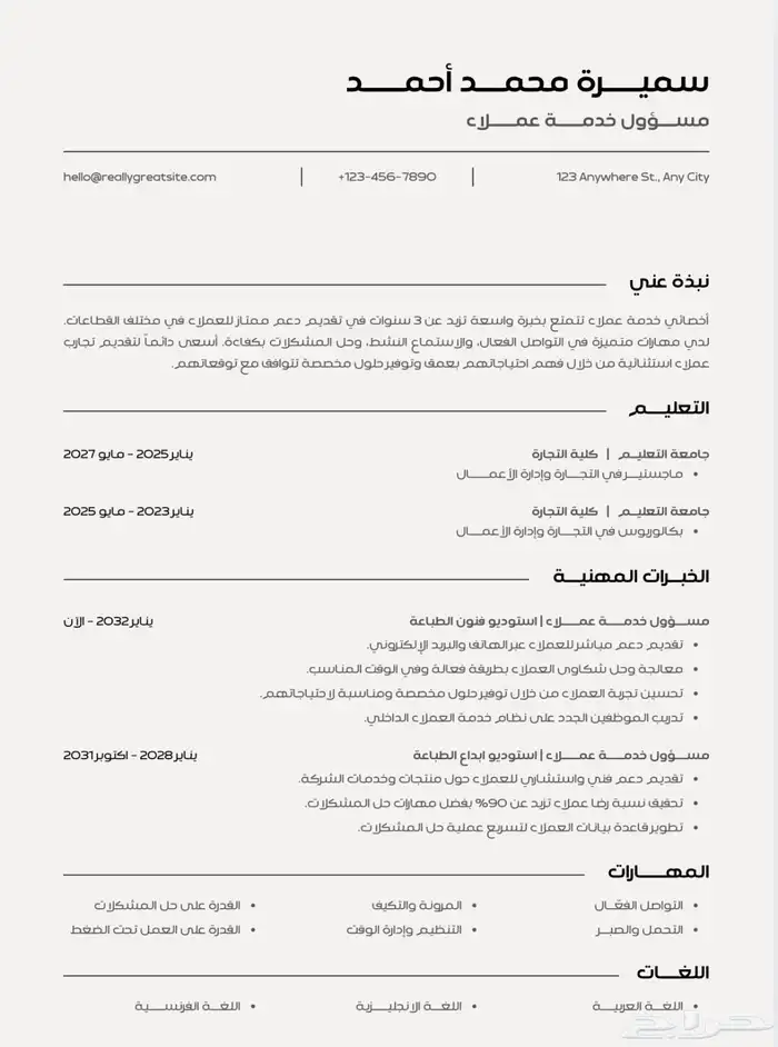 تصميم سيرة ذاتية احترافية CV 3