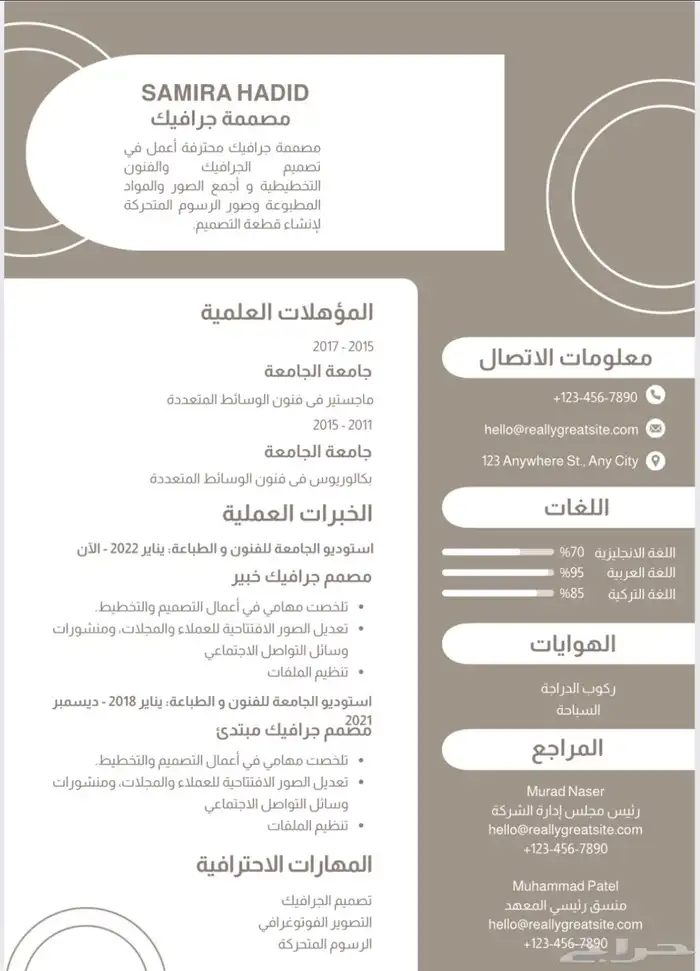تصميم سيرة ذاتية احترافية CV 5