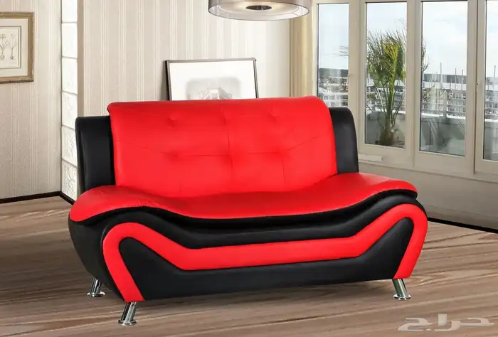 طقم كنب جلد صناعة صينية جاهزة 6 أشخاص لونين 7