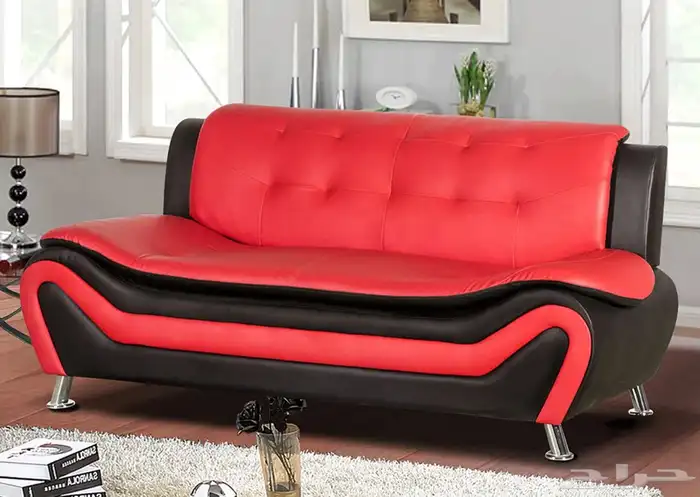 طقم كنب جلد صناعة صينية جاهزة 6 أشخاص لونين 6