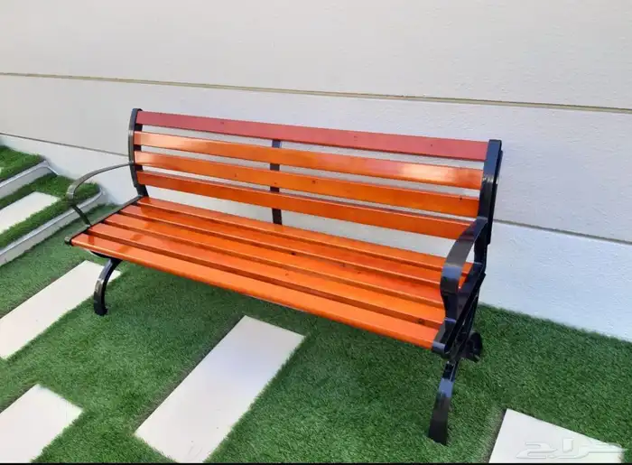 كرسي حديقة للترفيه الخارجي مع مسند ظهر  مقعد حديقة خشبي 1