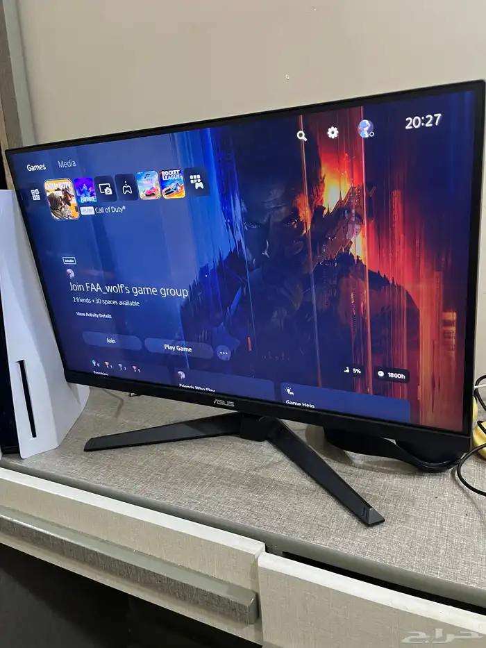 شاشة العاب ASUS 27 بوصة و 188 هرتز استعمال شهر فقط 1