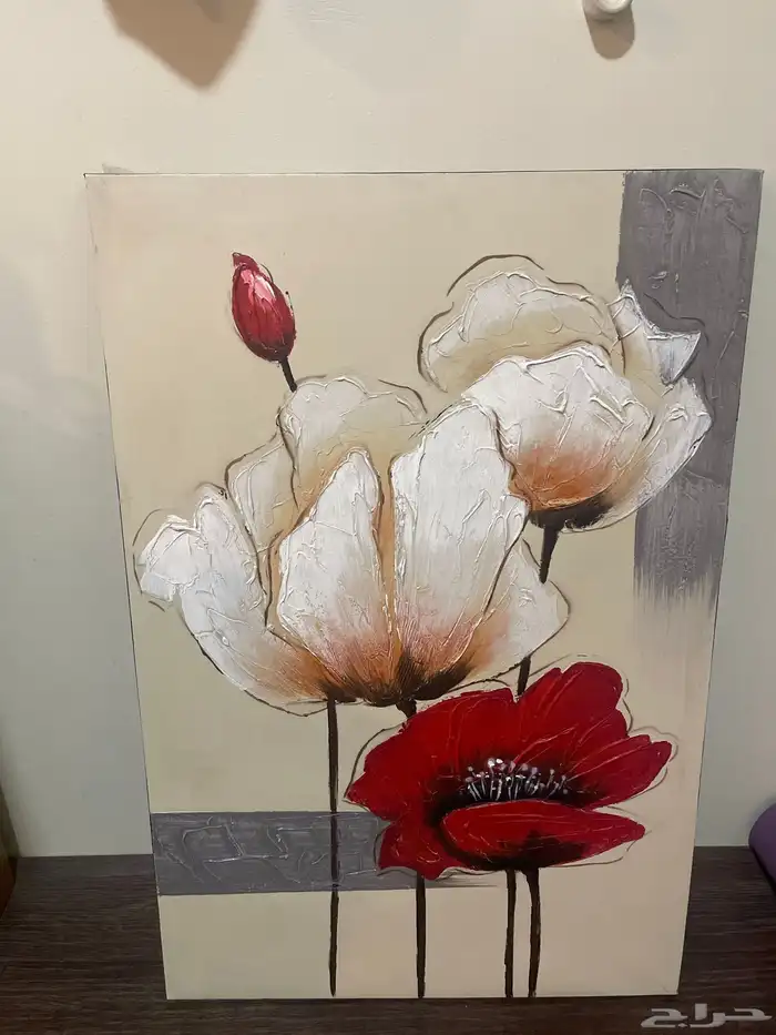 لوحة رسمة ورد مقاس 90x60 0