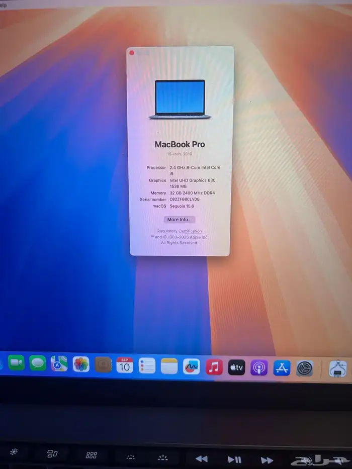 فرصة ماك بوك اكبر مساحة MACBOOK 2019 15 inch 32GB SALE 7