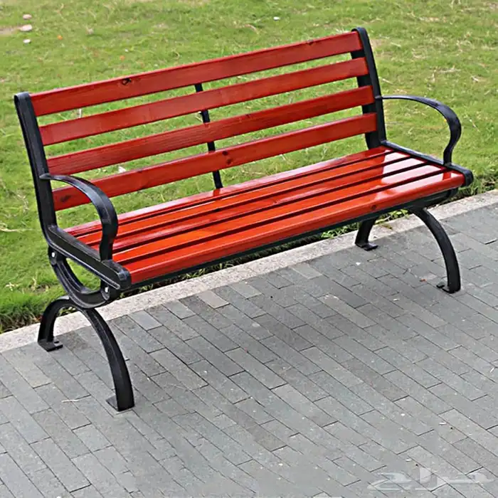 كرسي حديقة للترفيه الخارجي مع مسند ظهر  مقعد حديقة خشبي 0