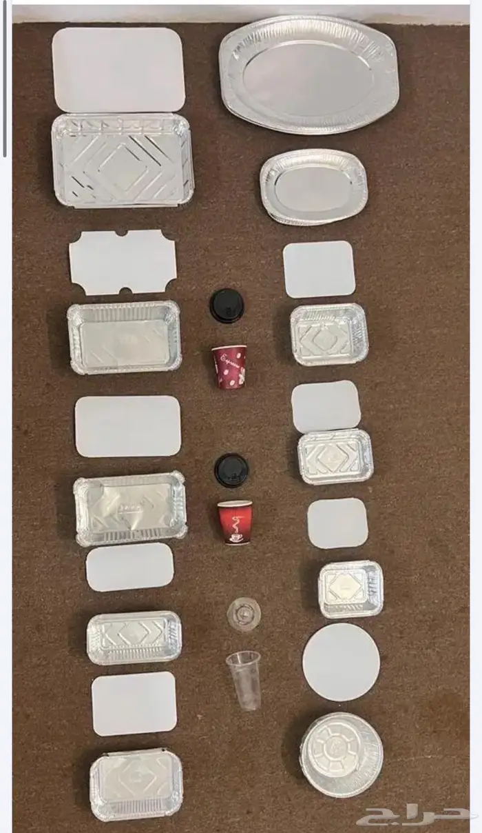 صحون قصدير وكاسات بلاستيك 0