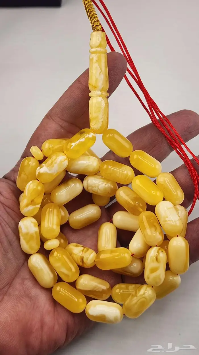 سبحة كهرمان طبيعي مشروط 3
