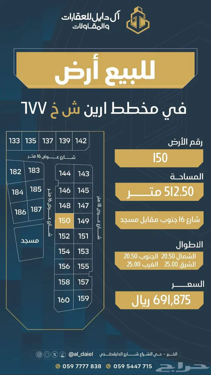 للبيع اراضي بمساحات مختلفه في جميع مخططات العزيزيه والخبر 41