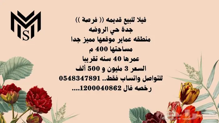 فيلا هدد للبيع جدة حي الروضة 0