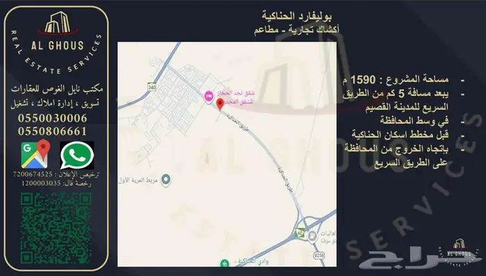 معارض واكشاك تجارية للإيجار في الحناكيه 1