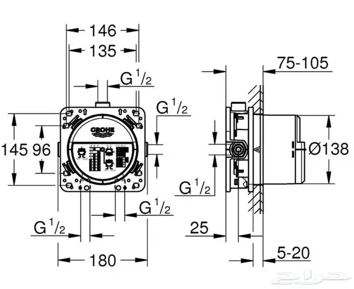 قلب خلاط دفن سمارت بوكس جروهي GROHE 1
