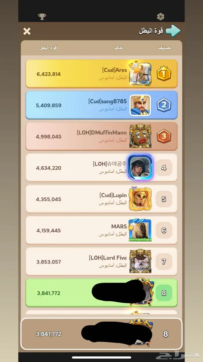 حساب ملوك البقاء 113 مليون kingshot ( يوجد تقييمات عالية ) 1