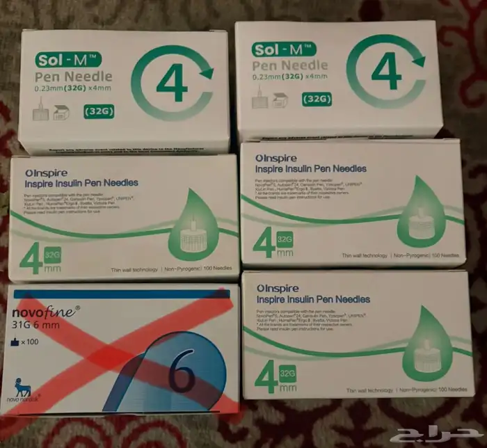 متوفر اقلام انسولين ورؤوس اقلام انسولين (ابر اقلام انسولين) 1