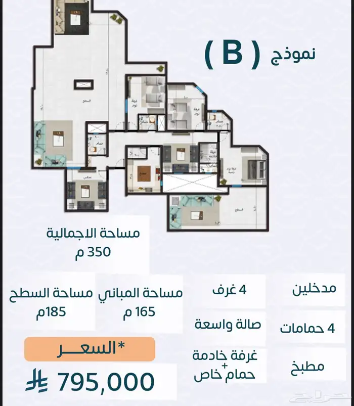 فرصة شقق قيد الانشاء تحت وافي تقبل كاش وبنك في بطحاء قريش 25
