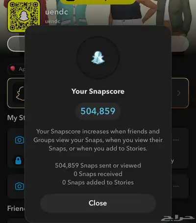يوزر سناب سكور 500k للبيع . 0