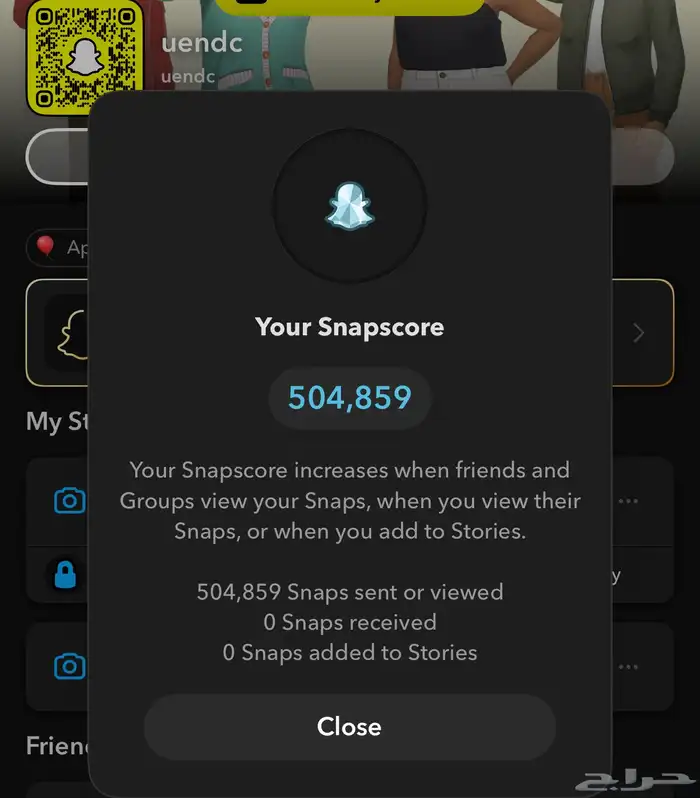 يوزر سناب سكور 500k للبيع . 0