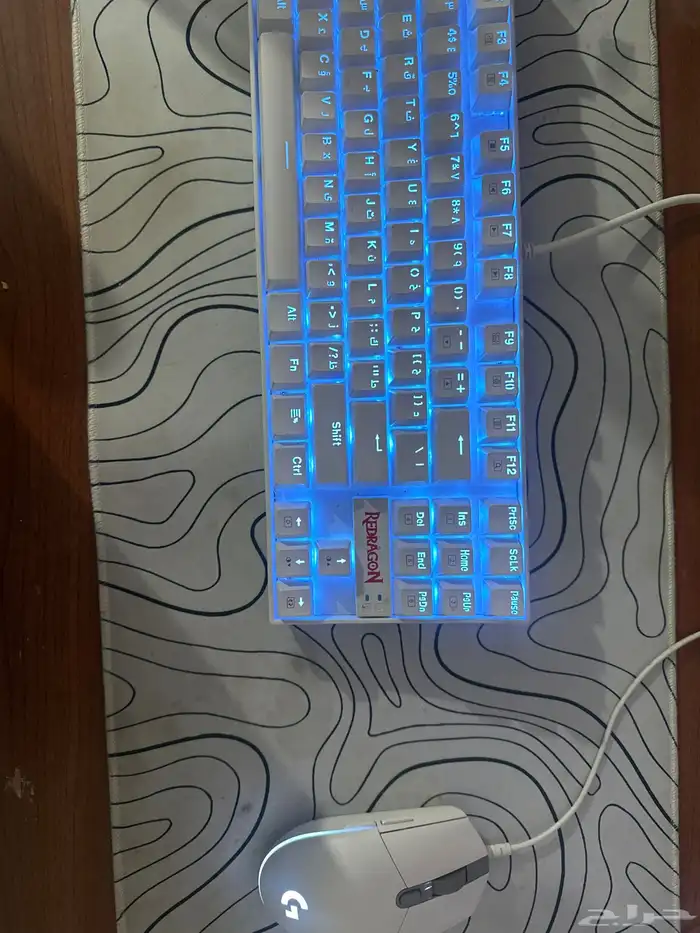 كيبورد redragon k552 ابيض   ماوس g203 ابيض حالته سليمه 5