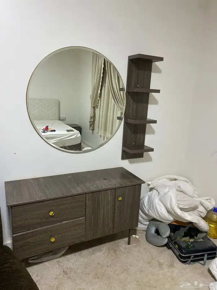 غرفة نوم سرير نفرين دولاب زاويه عدد اثنين كمندينه وتسريحه 2