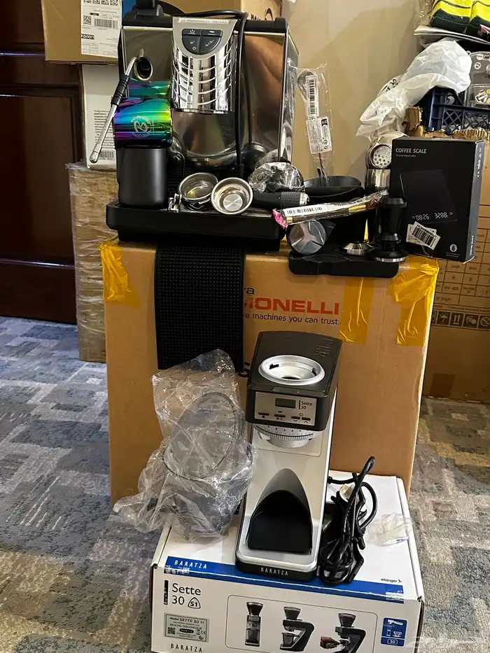 rush espresso machine with grender coffee ang accessories 1