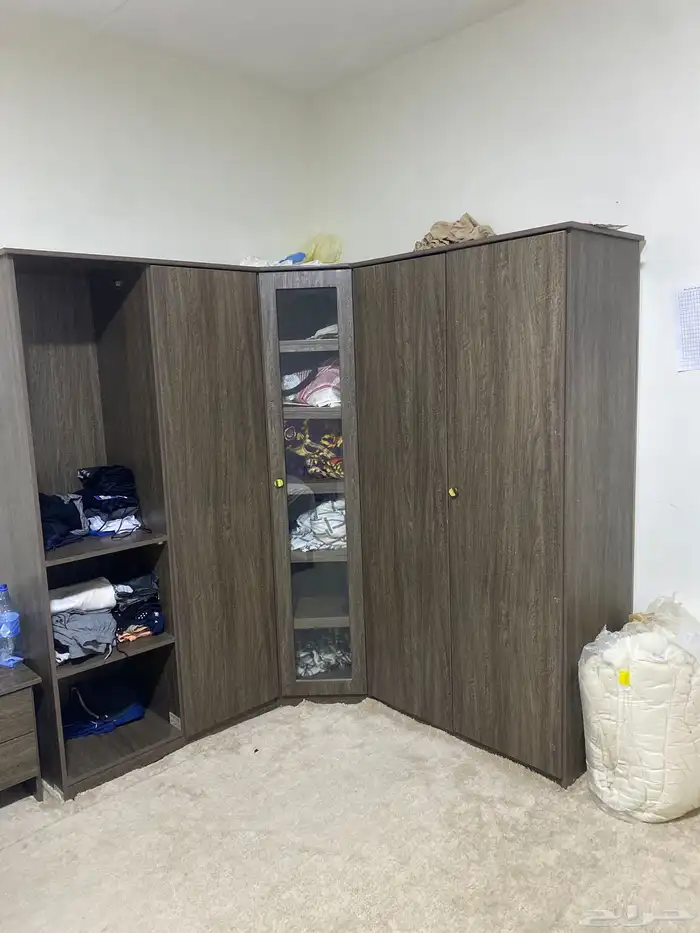 غرفة نوم سرير نفرين دولاب زاويه عدد اثنين كمندينه وتسريحه 3