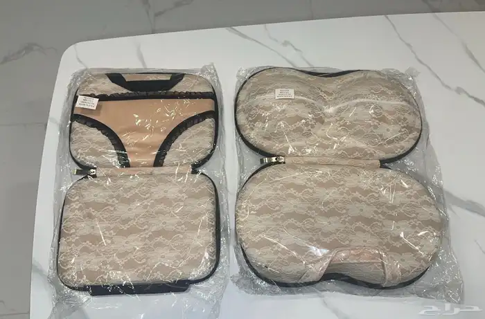 شنط للملابس الداخليه النسائيه طقم لون بيج 0