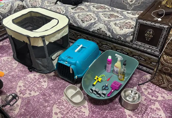 مستلزمات قطط كاملة مستعملة وفيها الجديد 1